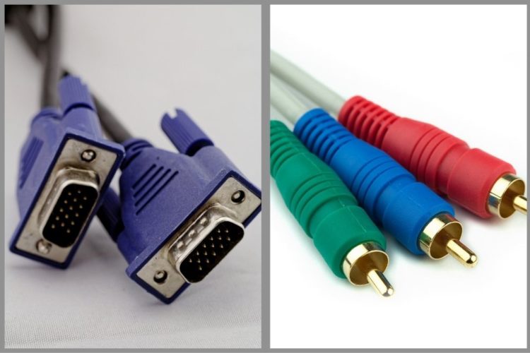 Blue VGA cables and RGB cables