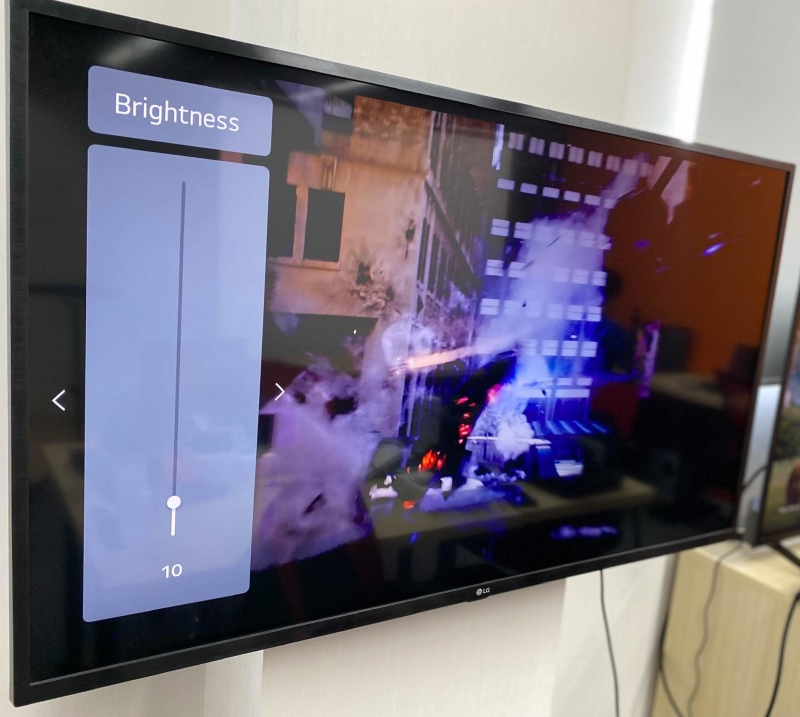 Brightness on an LG TV is set to a low level