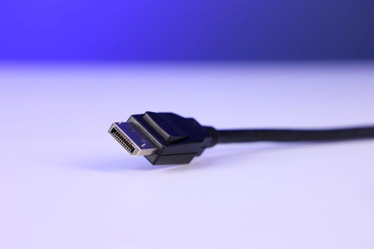 DisplayPort on the table with blue back light