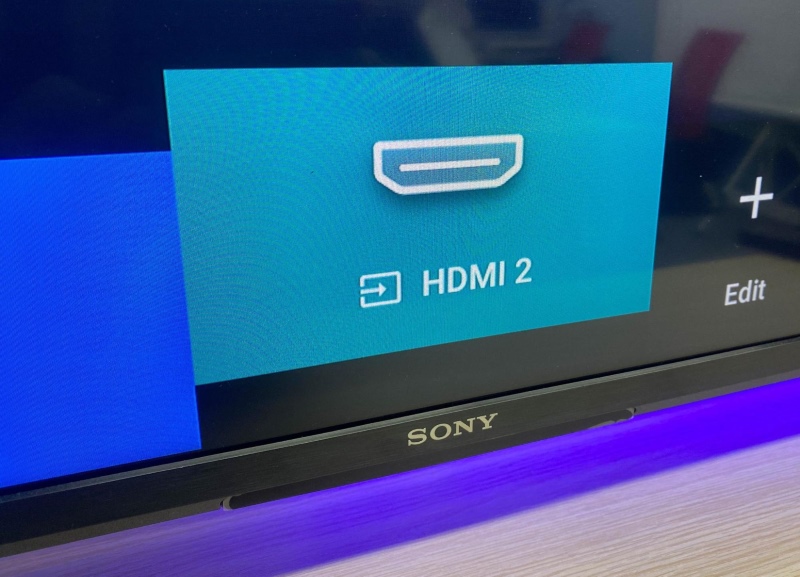 HDMI 2 label on a Sony TV