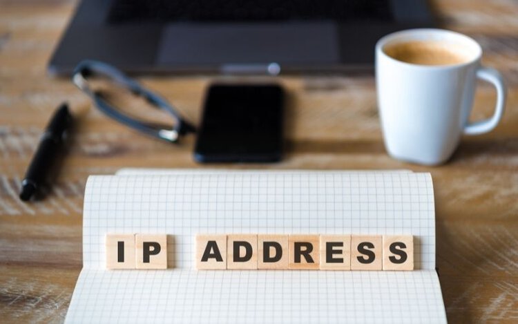 IP address word on wood blocks