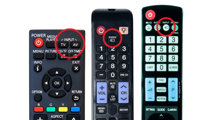 Input button on 3 TV remote