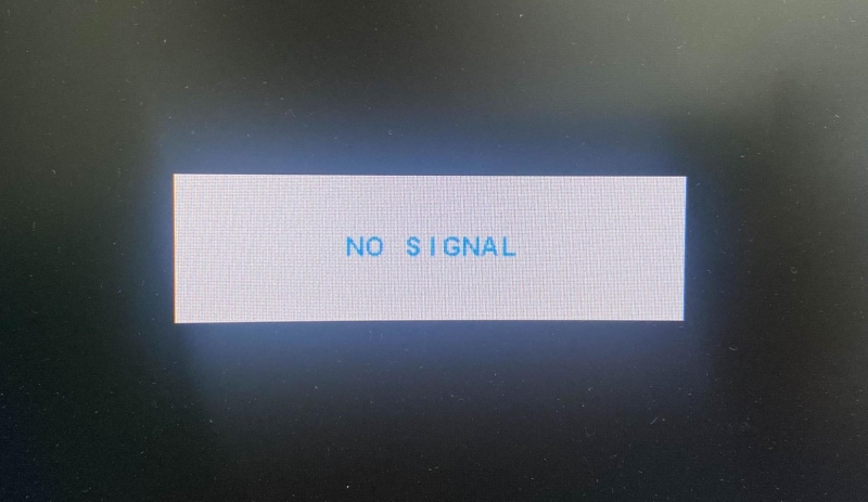 NO SIGNAL message on a monitor