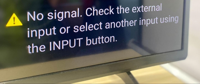 No signal on a smart TV screen