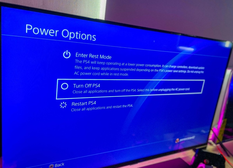 PS4 Power Turn off option