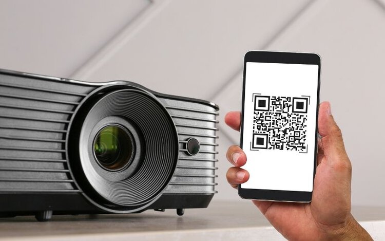 Scan projector QR code by smart phone