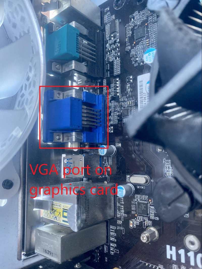 VGA port on the graphics card