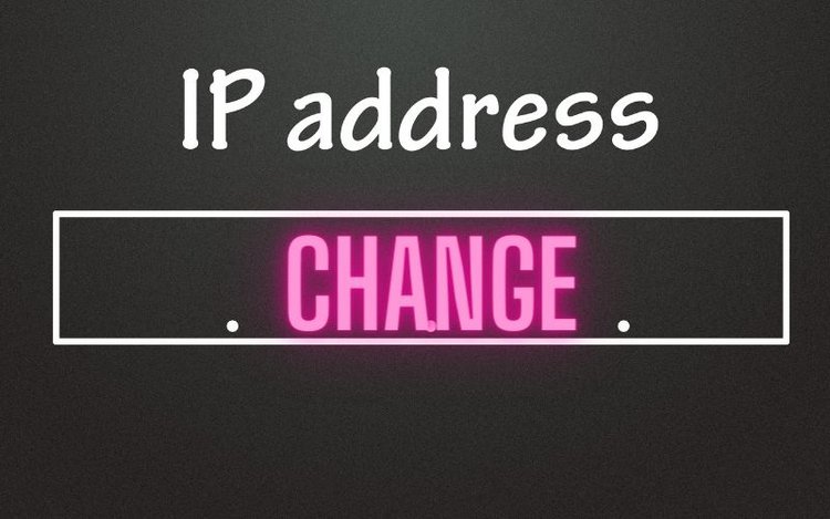 a IP address change word on black background