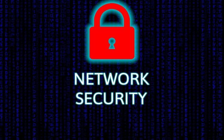 Ein rotes Schloss und ein Wort für Netzwerksicherheit