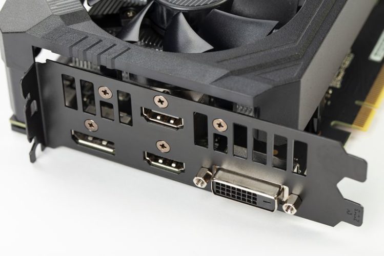 computer graphic card with DisplayPorts, HDMI ports