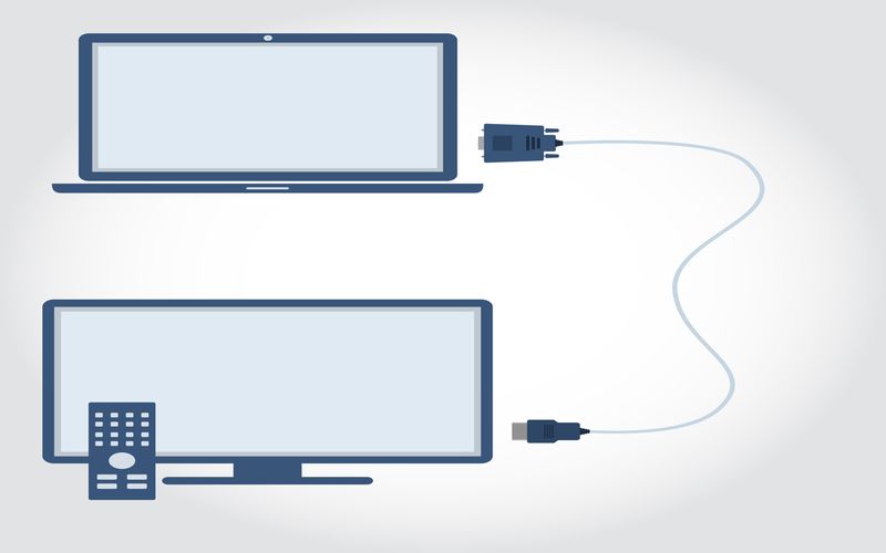 connect laptop to display using VGA cable