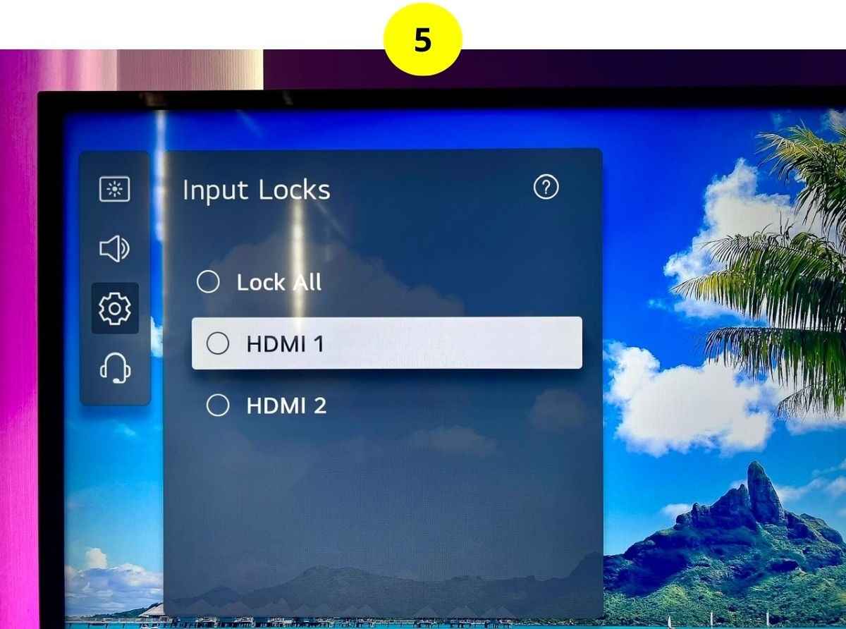 step 5 - unlock loced hdmi inputs on an lg tv