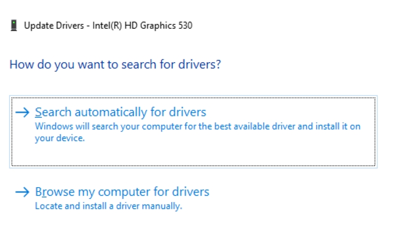 select Search automatically for drivers on Windows PC