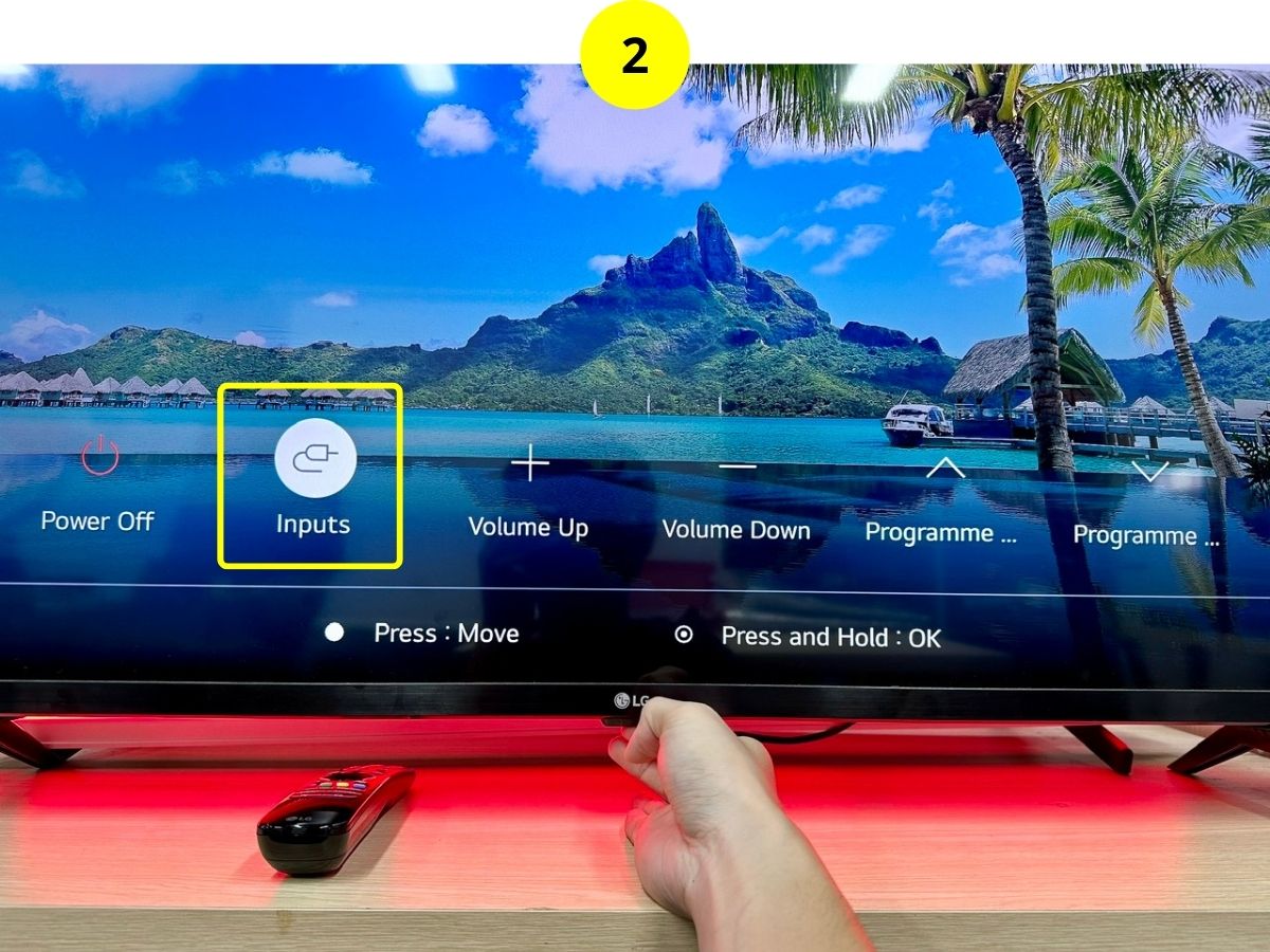 step 2 - move the highlight to input option on an lg tv