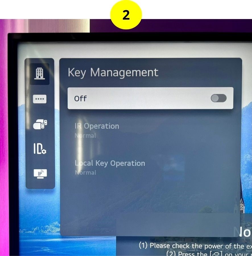 step 2 - turn off key managament on an lg tv