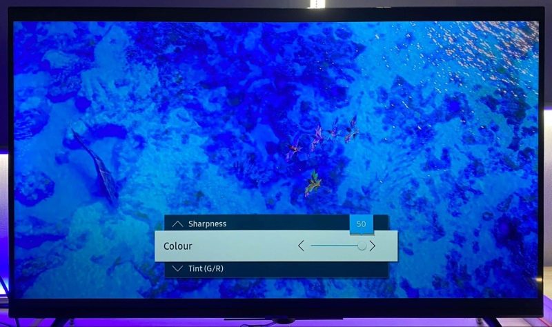 Color saturation is set to Max on Samsung TV