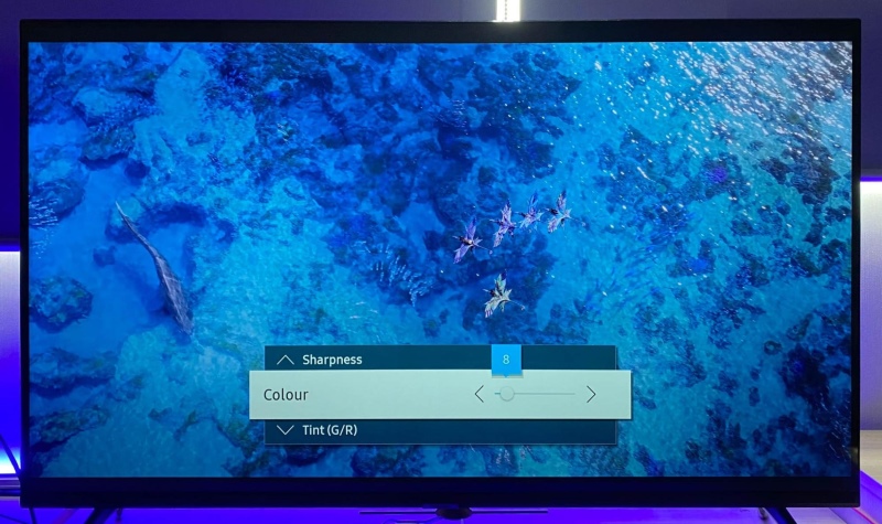 Color saturation is set to Min on Samsung TV