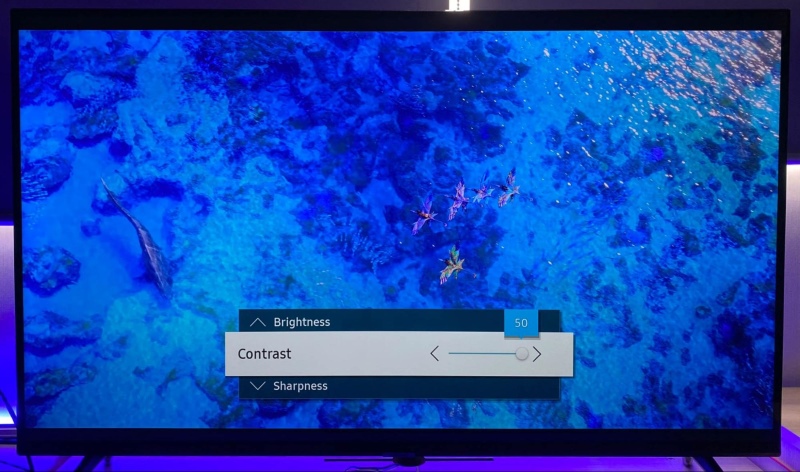 Contrast is set to Max on Samsung TV