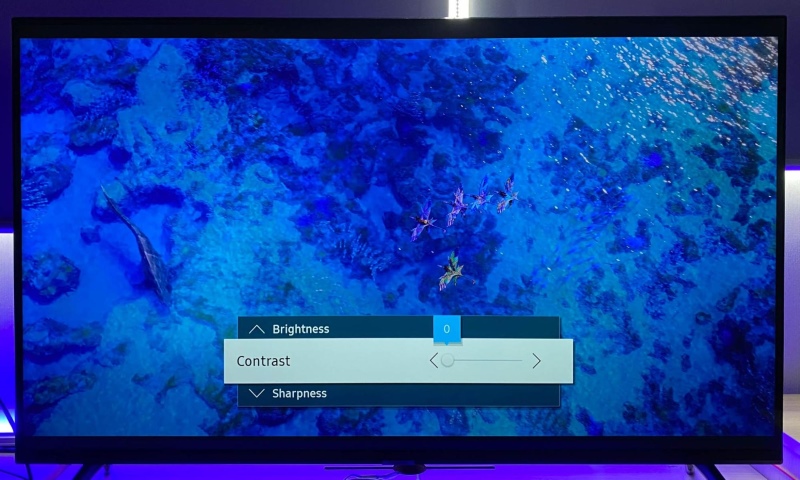 Contrast is set to Min on Samsung TV
