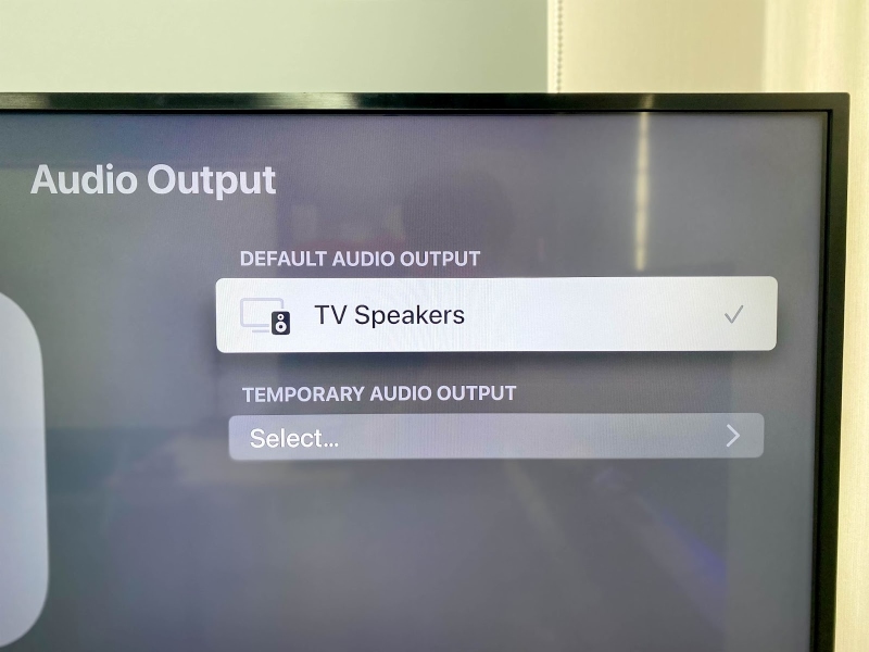 Default Audio Output is TV speakers on Apple TV