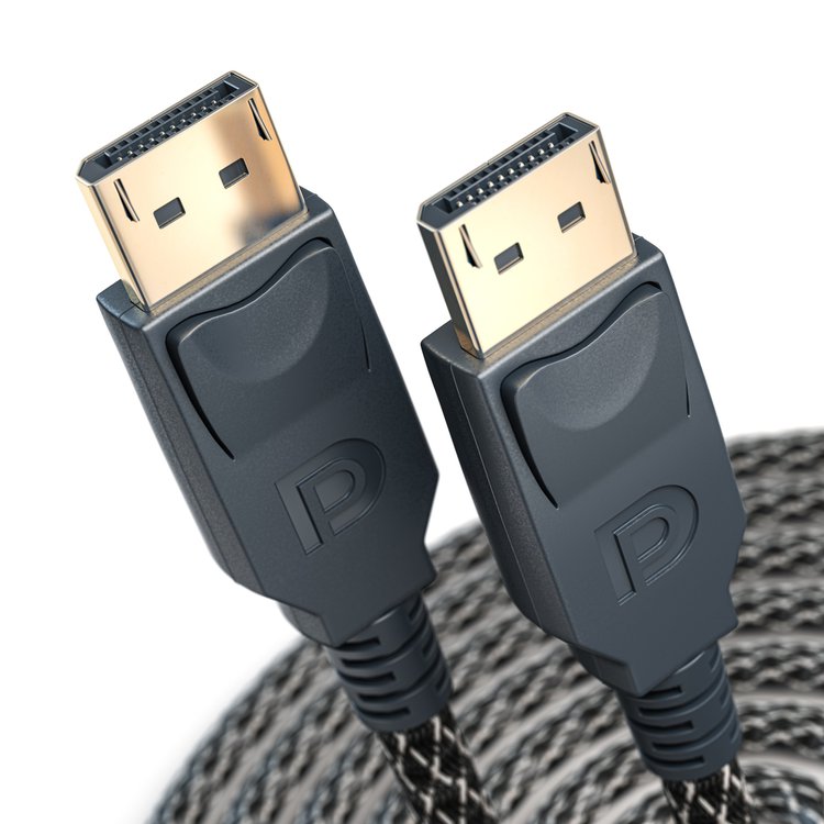 Displayport cable on display