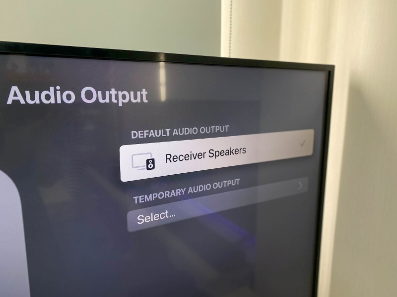Receiver Speakers Default Audio Output setting