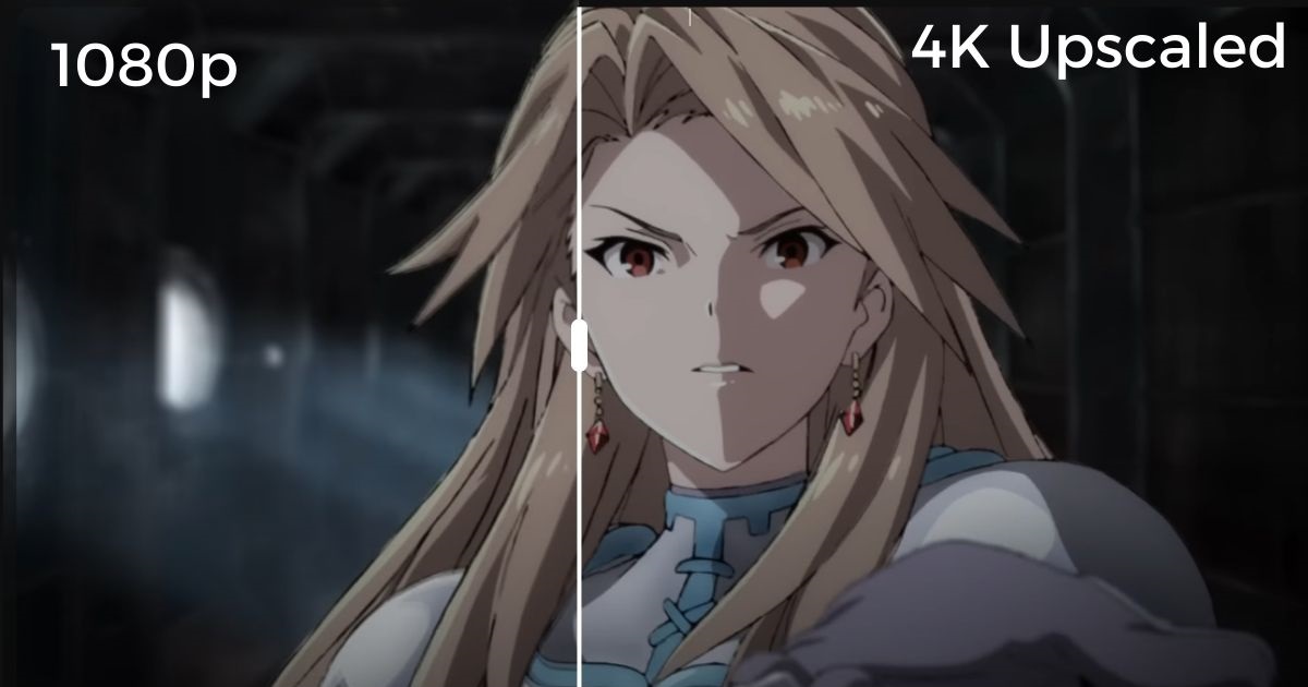 the comparison between 1080p and 4K upscaled anime