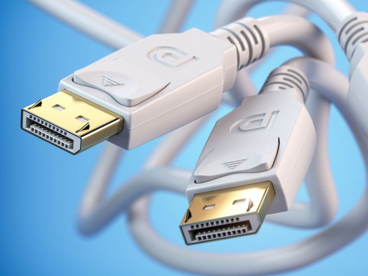 The DisplayPort Cables with the blue background