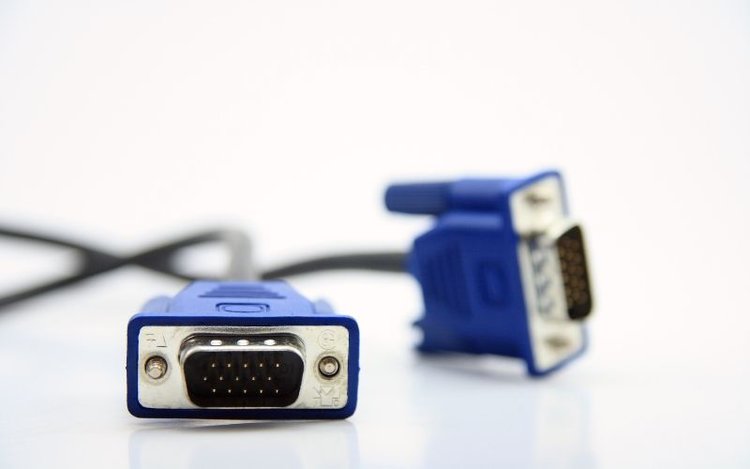 a blue VGA cable