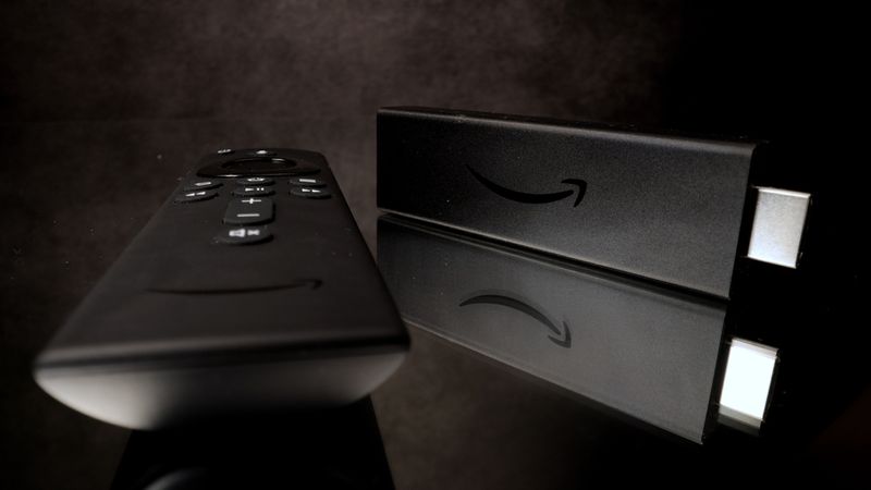 a close-up view of Amazon 4K Fire Stick