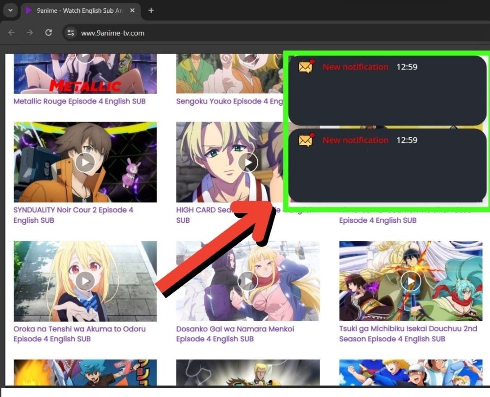 ads on free anime websites