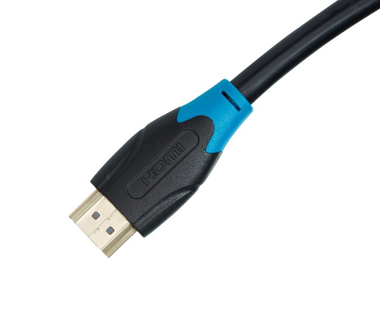 A HDMI cable with text on it