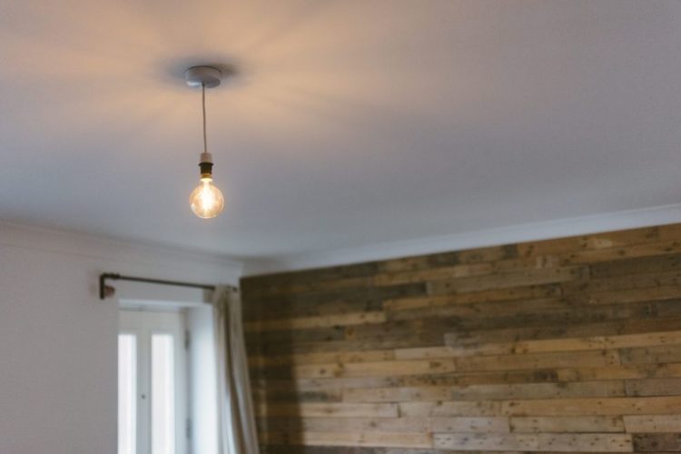 A Light bulb hang in the room