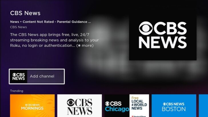 CBS New Add Channel On Roku Screen 728x410 