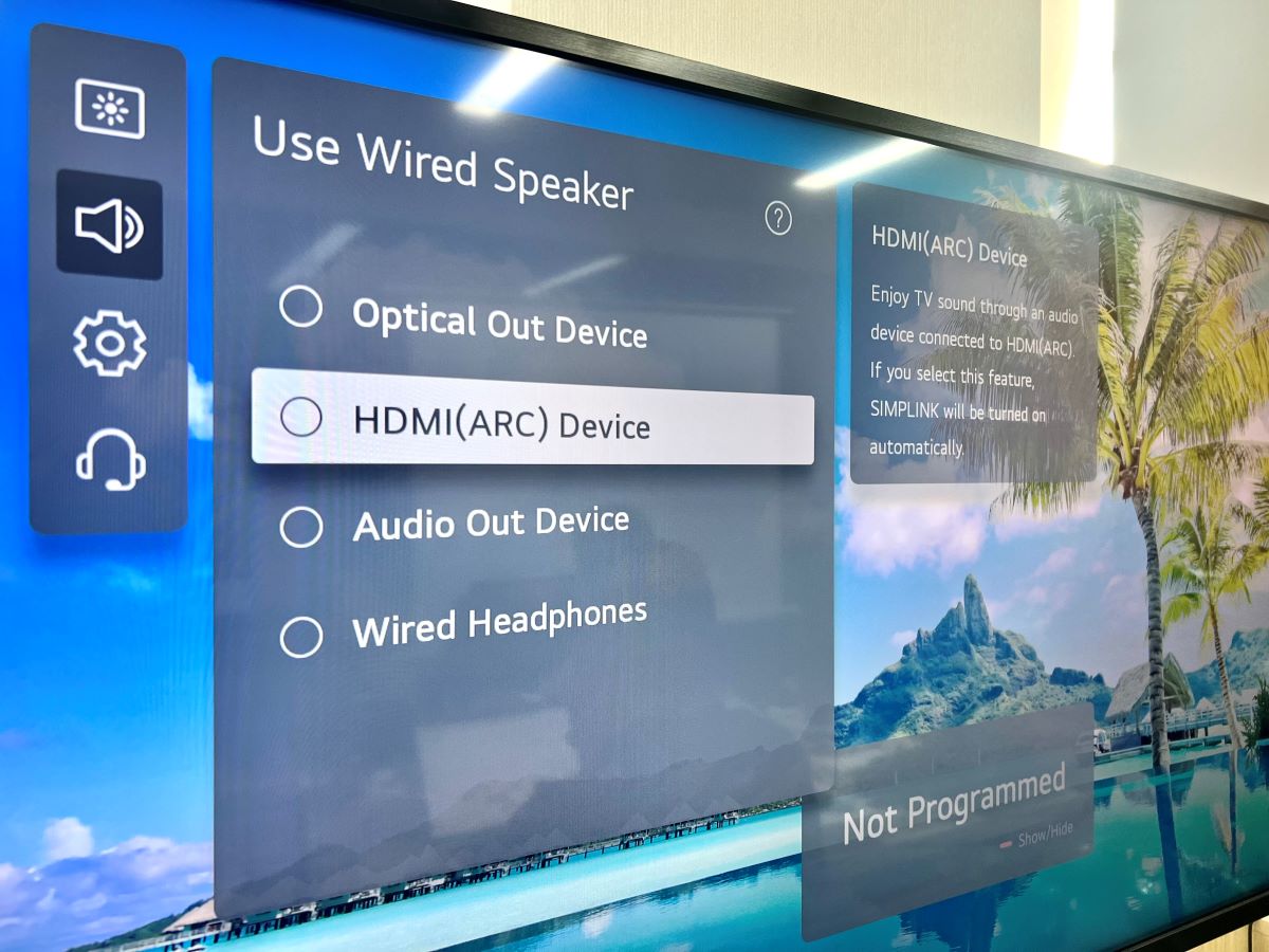choose sound output on an lg tv