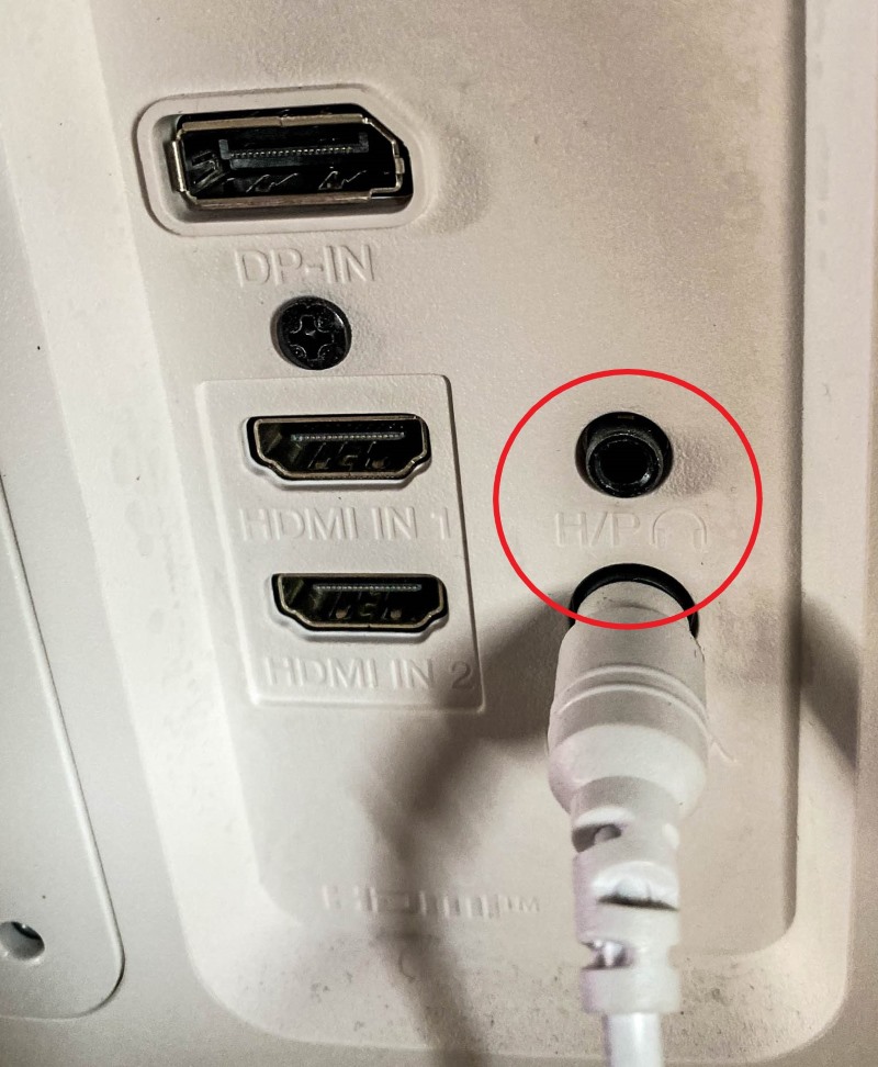 headphone out port on a monitor