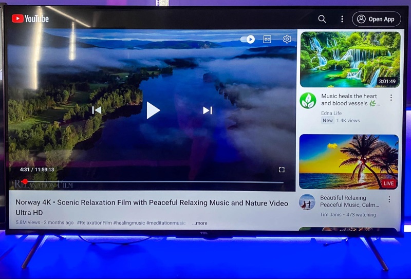 play a YouTube video via web browser on a TCL TV