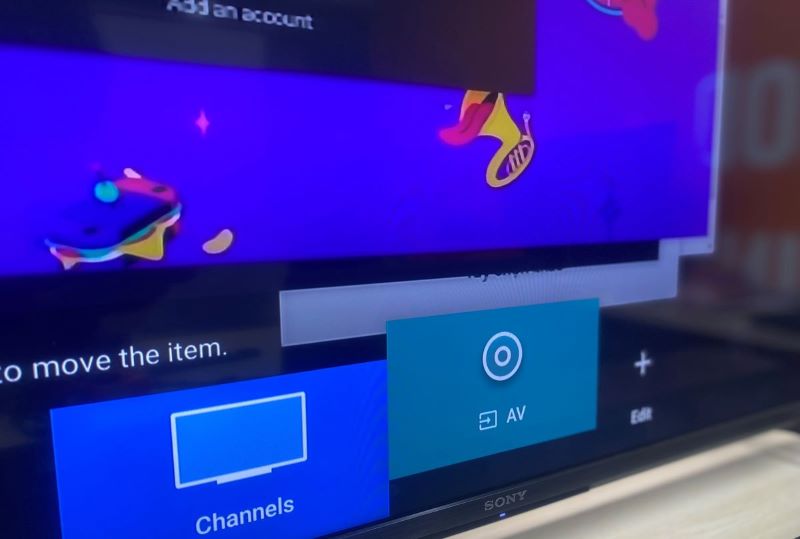switch to AV on a Sony TV Inut settings