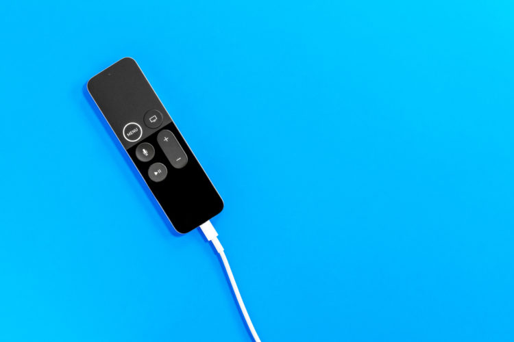 Apple TV remote with cable pluggin