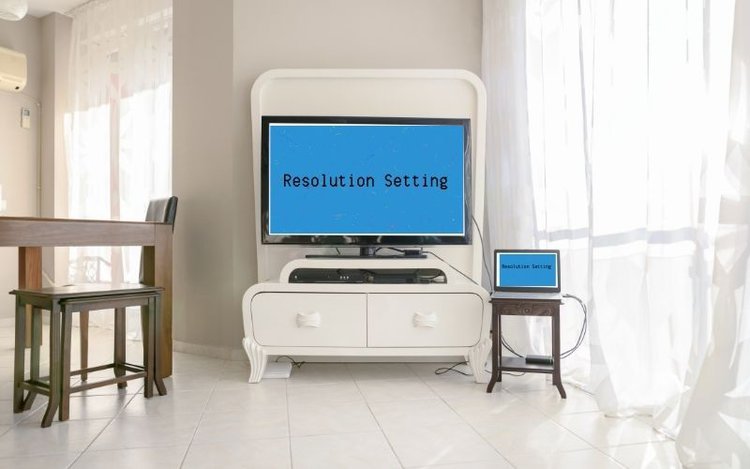 Changing TV resolution display on laptop
