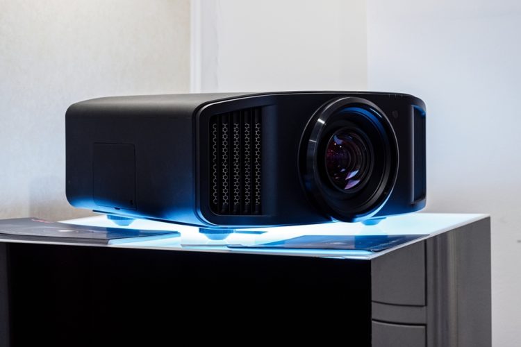 JVC Projector in front of a white background