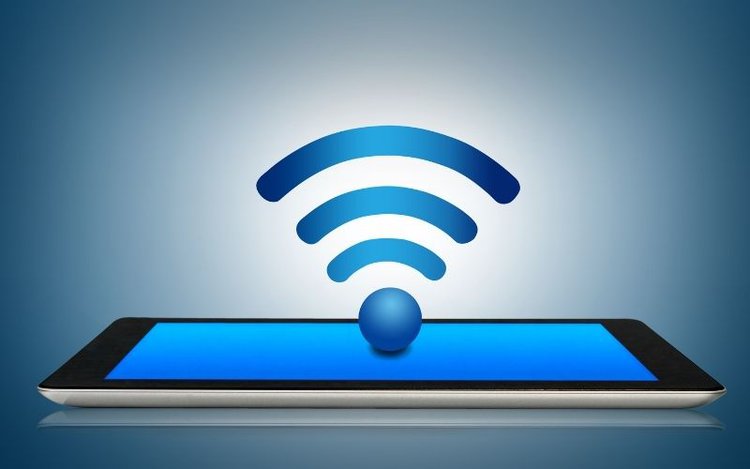 a tablet and wifi signal