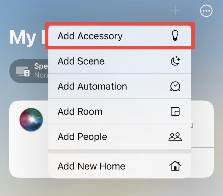 add accessory option is highlighted