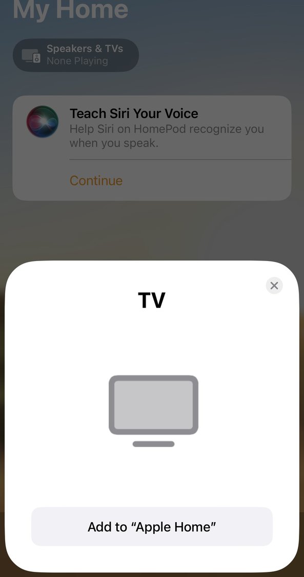 add to apple home option on the apple home app
