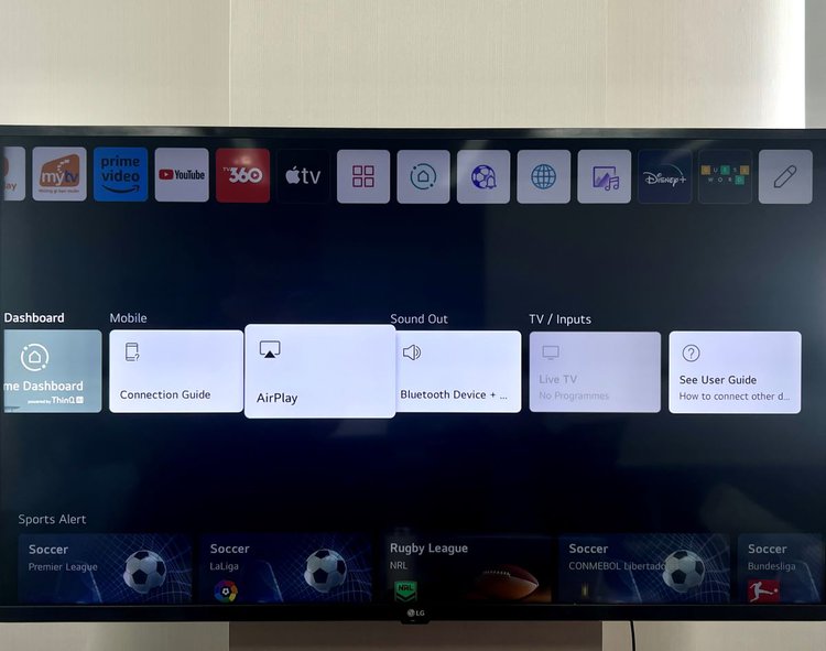 airplay feature of an lg tv