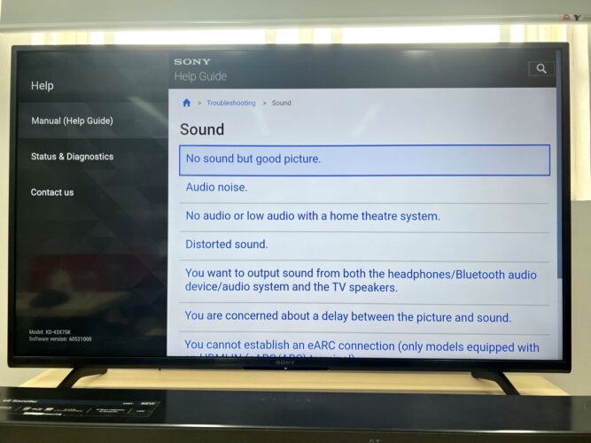 audio troubleshooting on a sony tv
