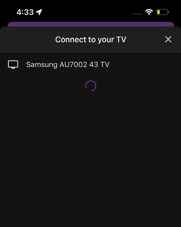 samsung au7002 43 tv appears on the list of the remote app