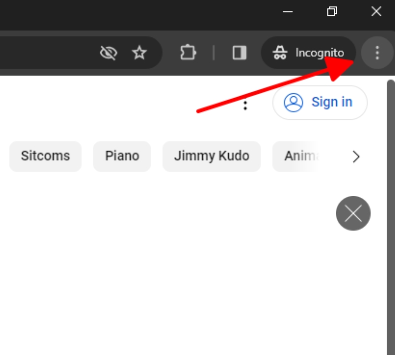 select the three-dot (More) icon on the Google Chrome