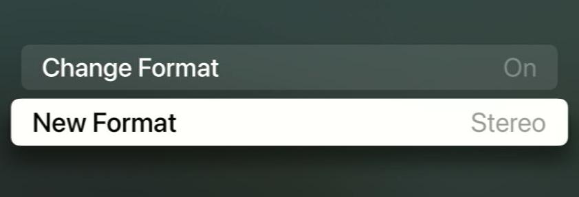 stereo format on an apple tv