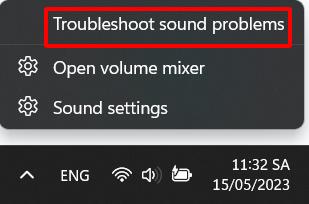 troubleshoot sound problems feature of a win 11 laptop